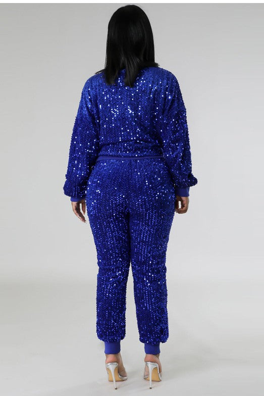 SEQUIN TWO PIECE PANT SET