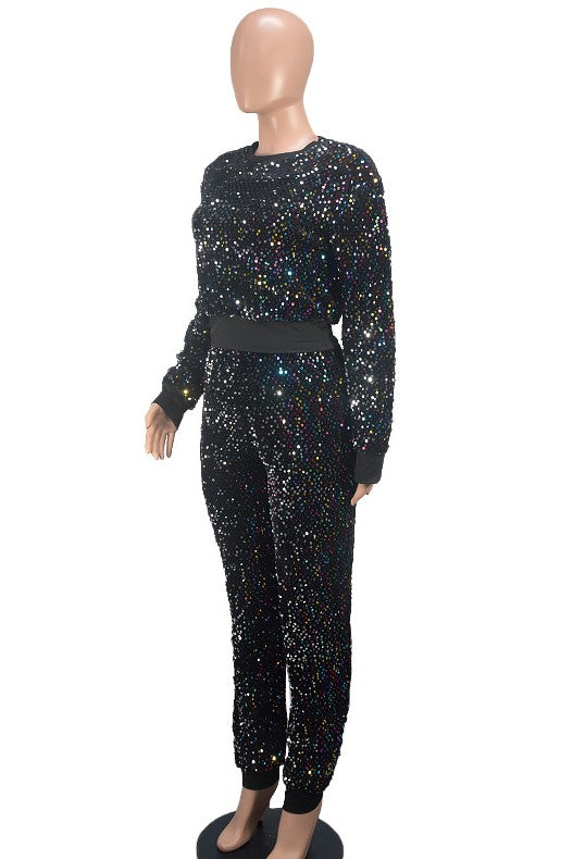 SEQUIN TWO PIECE PANT SET